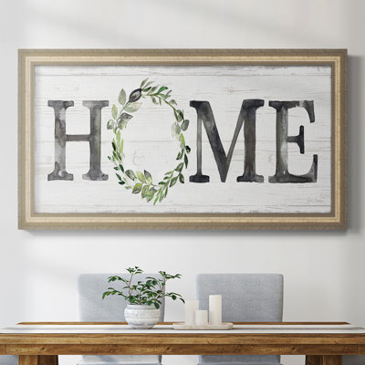 Gray Home Wreath - Single Picture Frame Textual Art on Canvas -  Gracie Oaks, FE796EA939EA4E8588FF766EC59D62C9