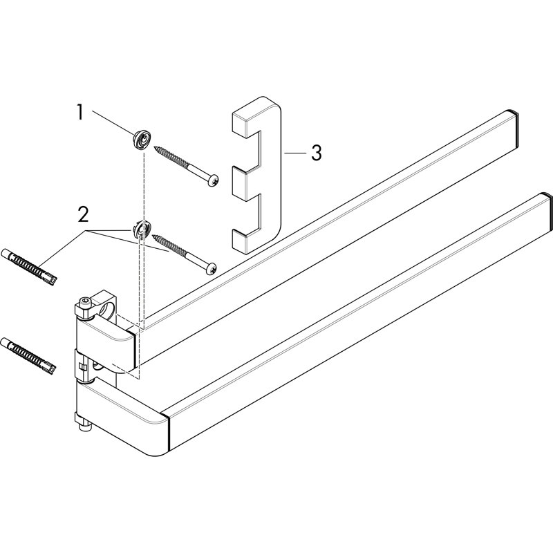 Universal Softsquare Double Towel Bar, Chrome