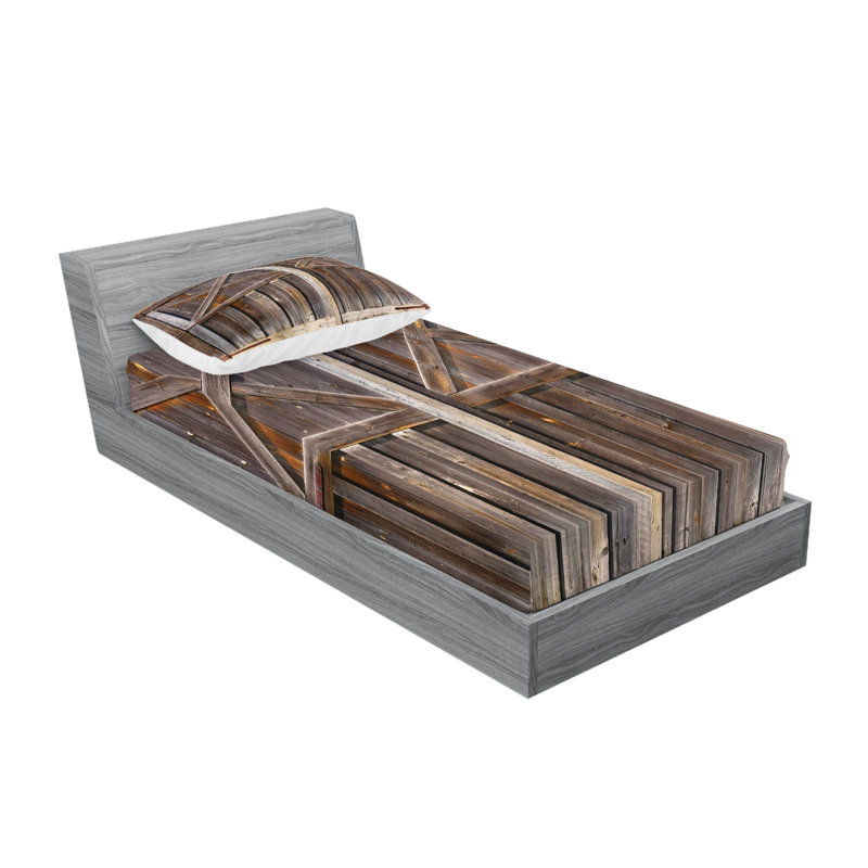 Drap-housse et coussin décoratif Ambesonne, brun, Twin XL Sheet Set + 5 Additional pieces