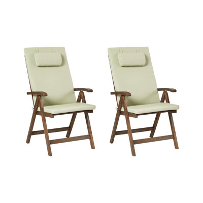 Folding Patio Dining Armchair with Cushion