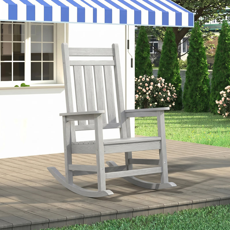 Chaise Adirondack berçante en PEHD Wolak, Gris espace