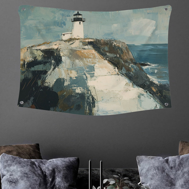 Tapisserie murale phare - Décoration murale architecture, H 50 po x l 60 po