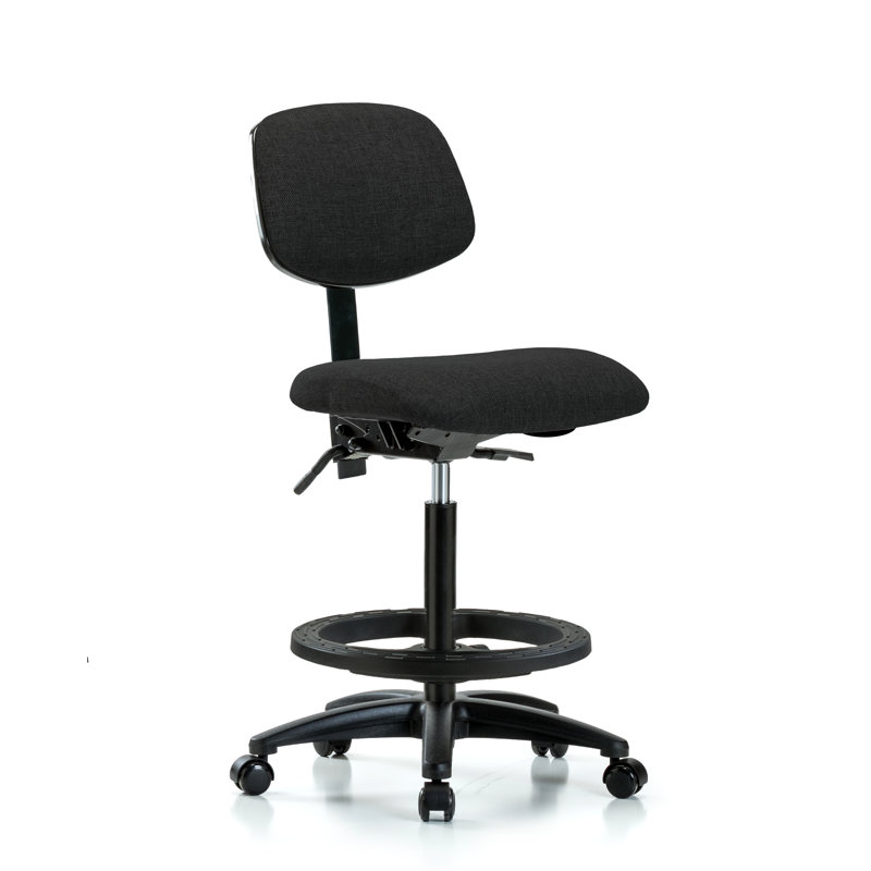 Micaela Drafting Chair, Black, Casters, Included