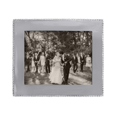 Beaded Silver Metal Beaded Picture Frame