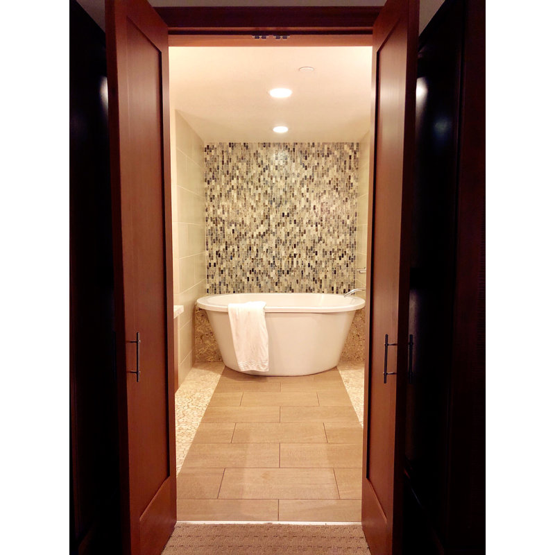 Random Sized Natural Stone Mosaic Tile in White