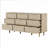 Rattan 9 Drawer Dresser with Solid Wood Legs, Black Wood Dresser with Metal Handles