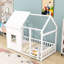 Lit simple en bois avec cadre de toit-813094326