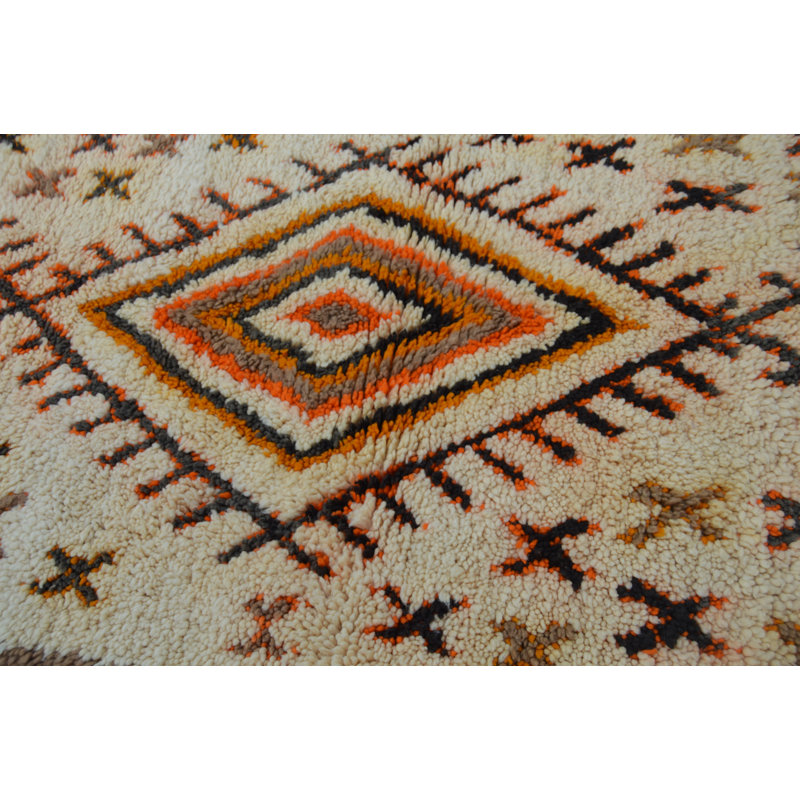 Tapis de couloir en laine brun / brun clair / orange 3 pi 1 po x 6 pi 9 po Southwestern
