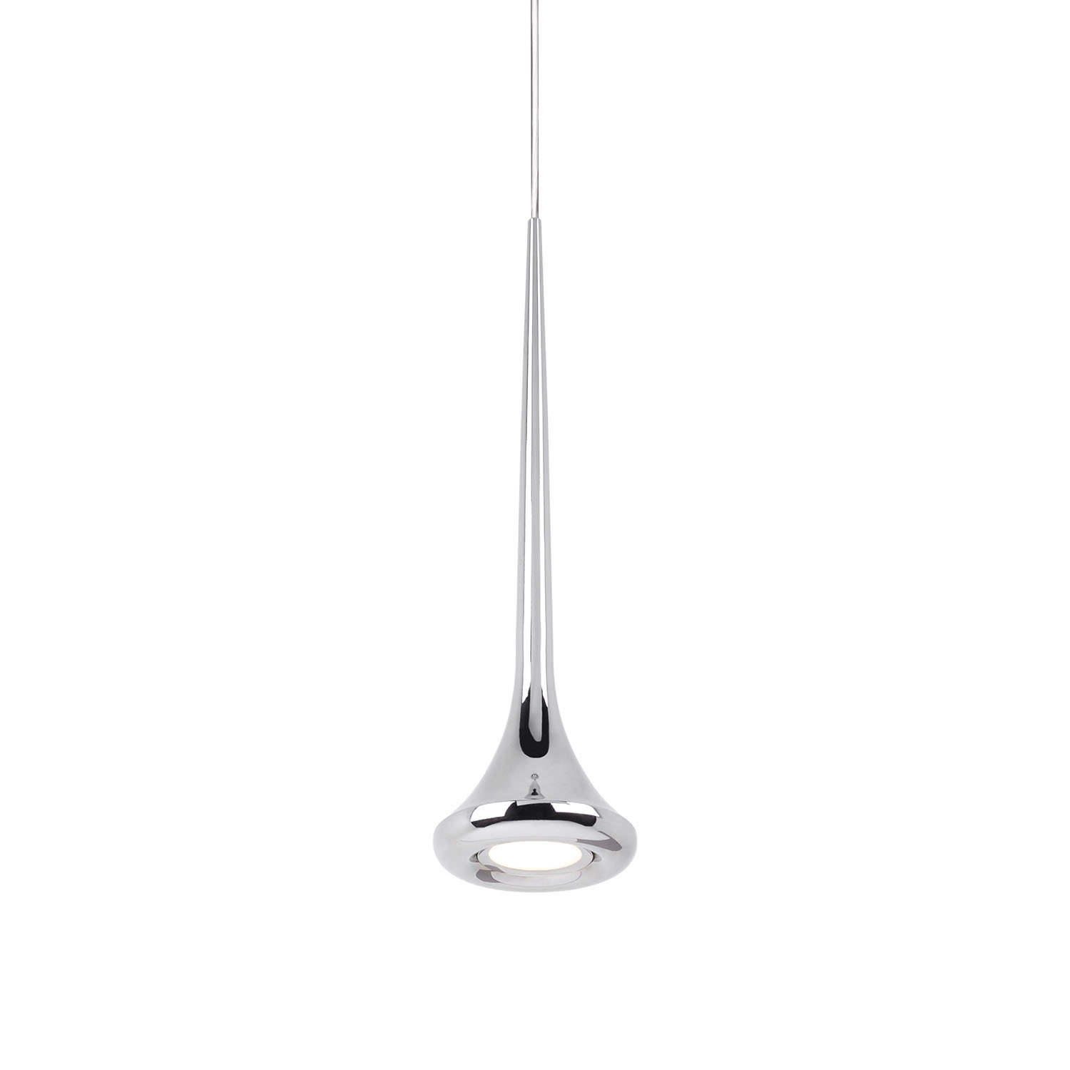 Dimmable LED Single Light Pendant, Chrome