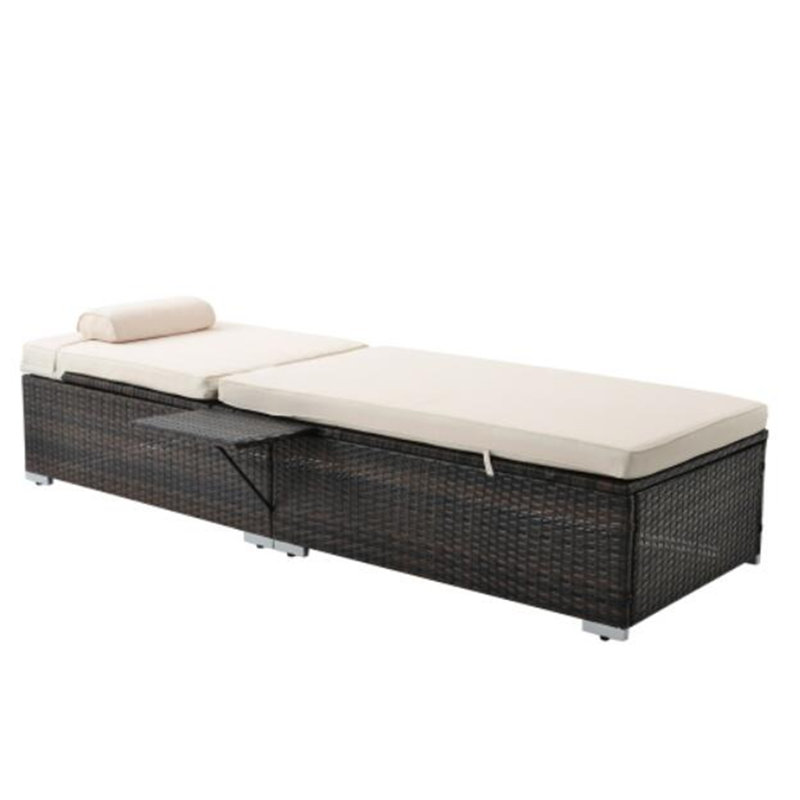 Chaise longue inclinable longue 76,6 po avec coussins