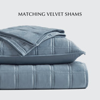 Double Box Stitch Velvet Quilt set