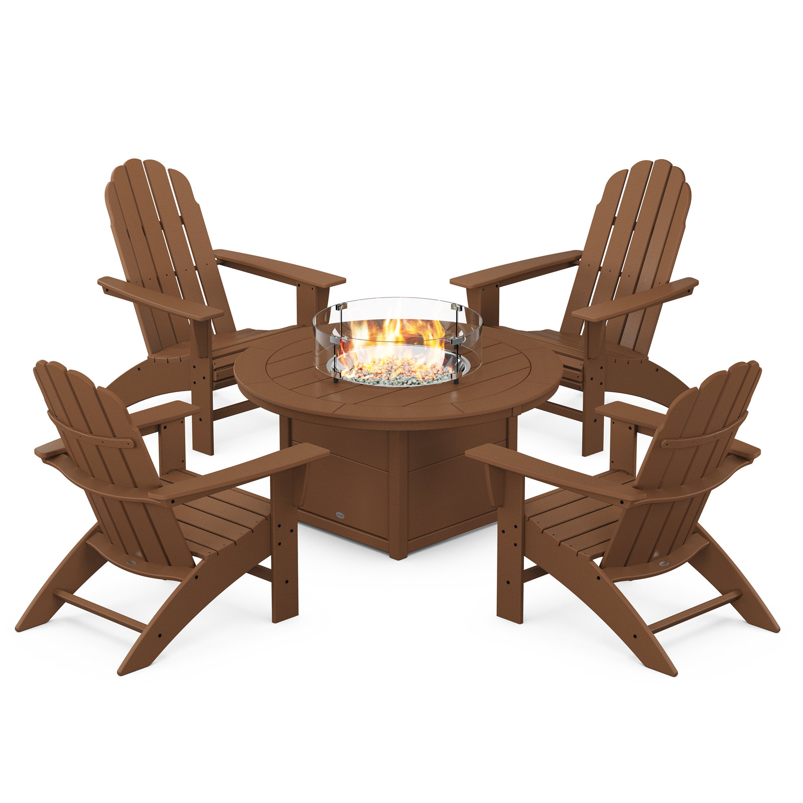POLYWOOD® Vineyard 4-Person Patio Seating Group, Teak