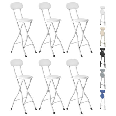 Upholstered Counter Stool with Metal Frame