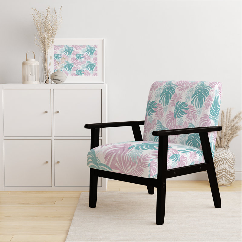 Chaise d'appoint Tropical For Teens - Teen Green, Accoudoirs carrés noirs