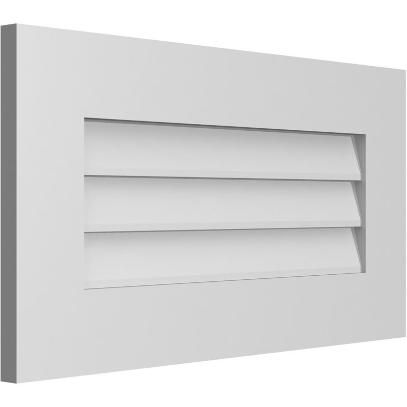 Vent à pignon rectangulaire en uréthane non-fonctionnel, H 14 po x l 26 po x P 1 po