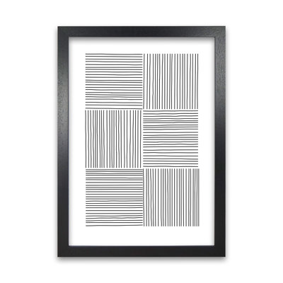 Black And White Squared Lines - Print