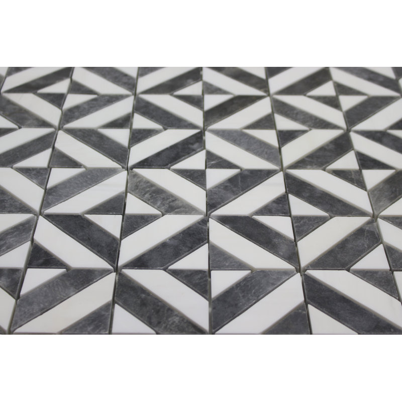 MATRIX LATTICE 12" BARDIGLIO w GRAY, White/Gray