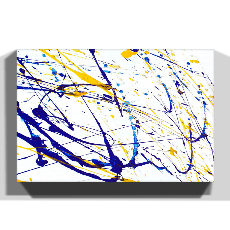 Colourful Paint Splash Abstract - Wrapped Canvas, 50cm H x 76cm W