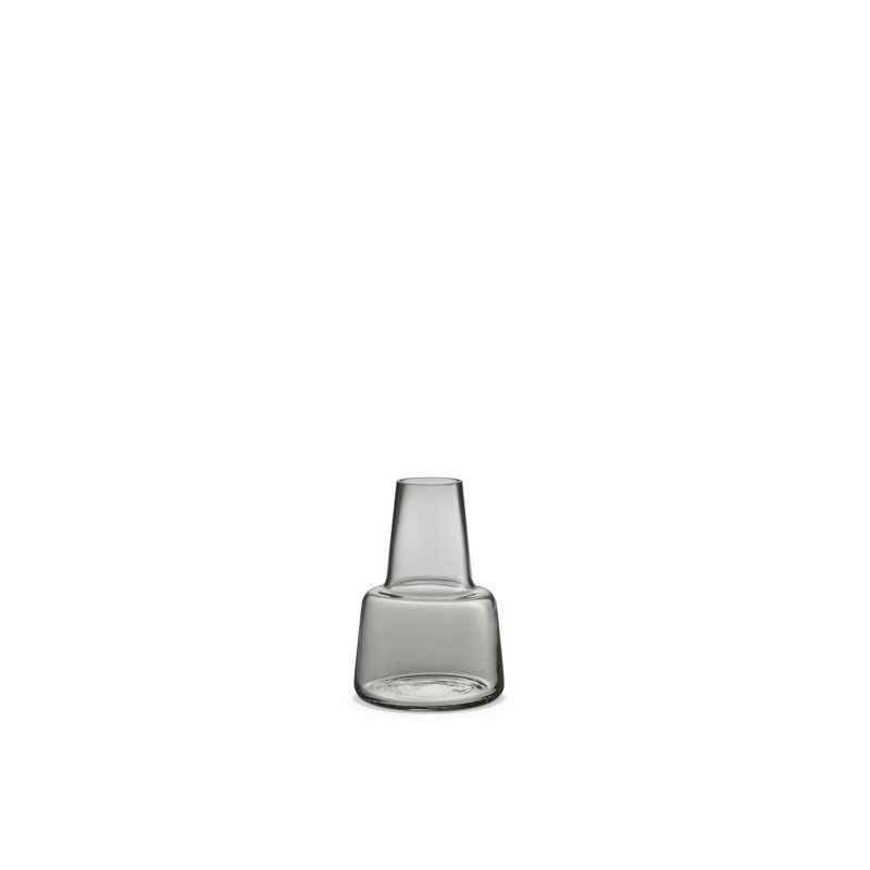 Vase de table en verre fait à la main Flora par Less Limits, Fumée, H 9,4 po x l 6,7 po x P 6,7 po