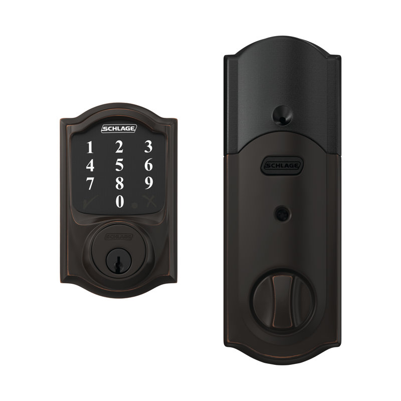 Single Cylinder Keyless Electronic Deadbolt, Aged Bronze