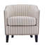 Fauteuil demi-tonneau rembourré à rayures