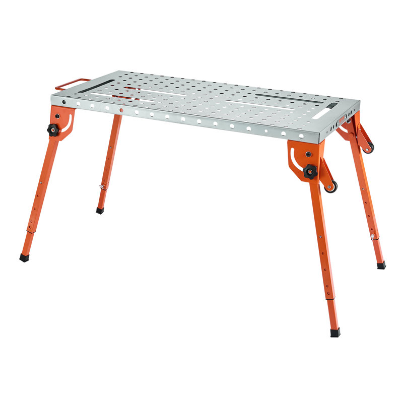 Welding Table 44" x 21" 500LBS Folding Workbench with 4-Level Adjustable Height