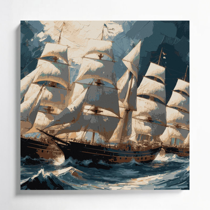 Art mural sur toile, "Nautical Modern Vessels", H 12 po x l 12 po