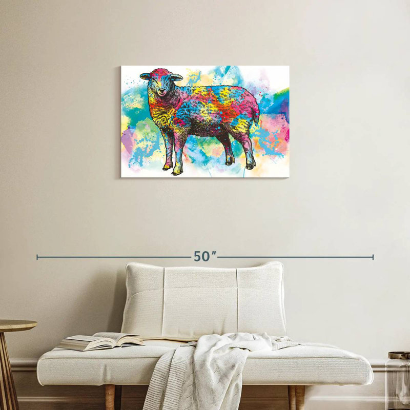 Sheep Paint Splash, 20" H x 30" W