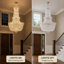 Lustre Empire en cristal à 27 lumières, à intensité variable et à niveaux multiples-1678118120