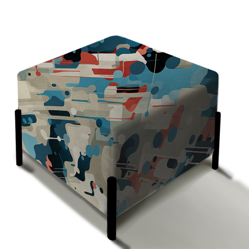 Cuber Techno Concealment - Abstract Square Ottoman