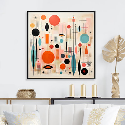 " Pink Blue Mid Century Whimsical Wonders IV "