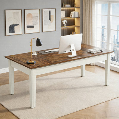 Bureau de direction 62 po, grand bureau d'ordinateur moderne à domicile