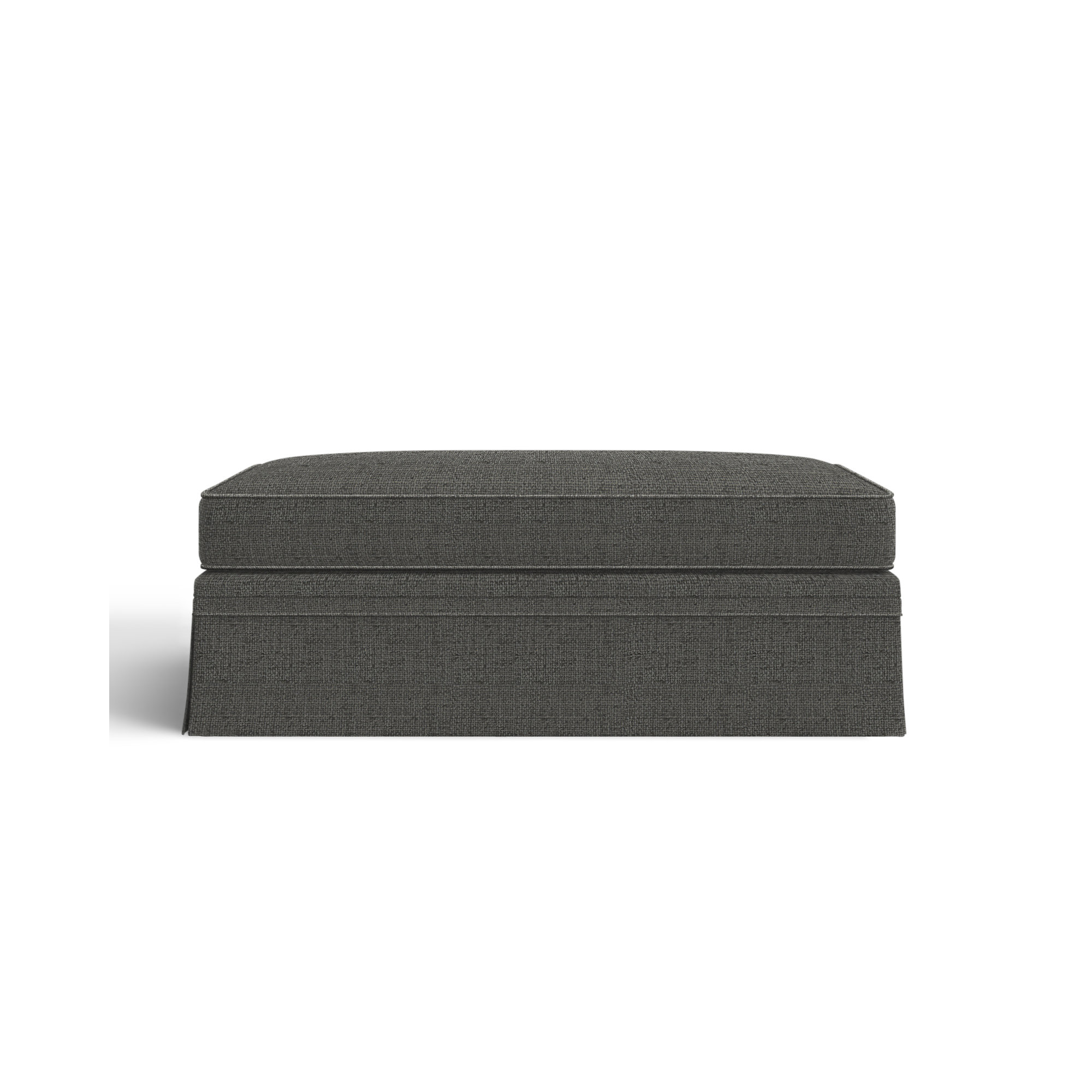 Shelby Upholstered Storage Ottoman, Zuma Charcoal Textured Linen