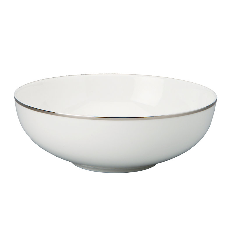 Comet Bone China Serving Bowl, Platinum