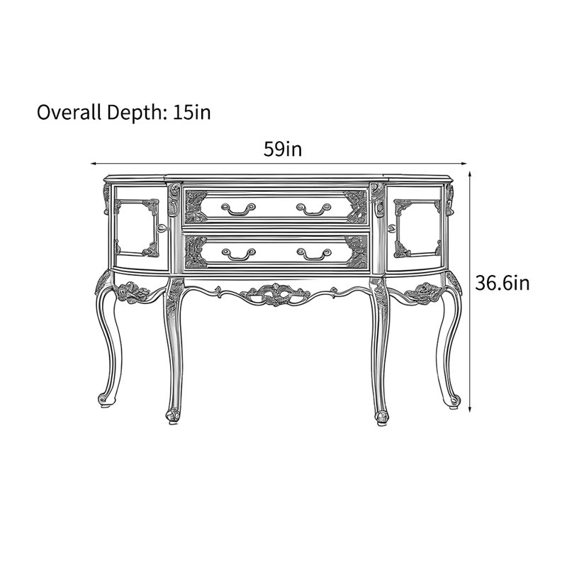 Console européenne de luxe de style classique européen