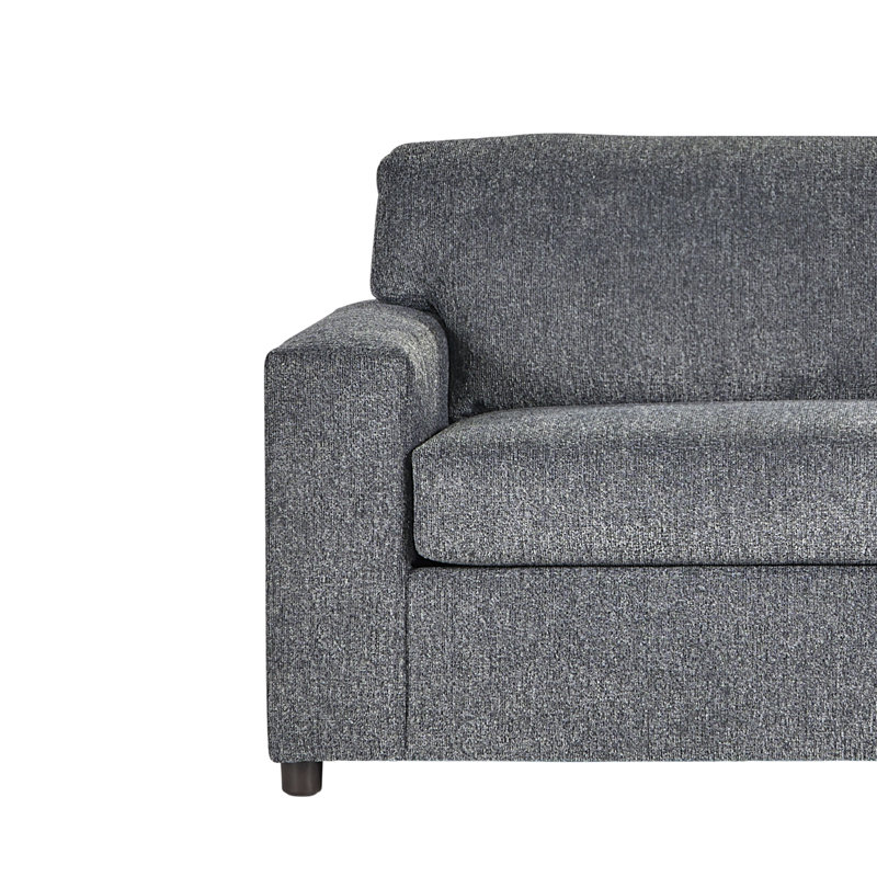 Chaise d'appoint et demi Calian, Polyester gris cendré