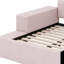 Lit tapissier au sol, lit d'enfant avec bureau de chevet et petit tabouret rond-1052588867-1052588869