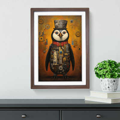 Penguin Informel - Single Picture Frame Print on Wood