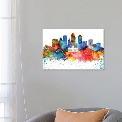 Minneapolis Skyline - Wrapped Canvas Painting