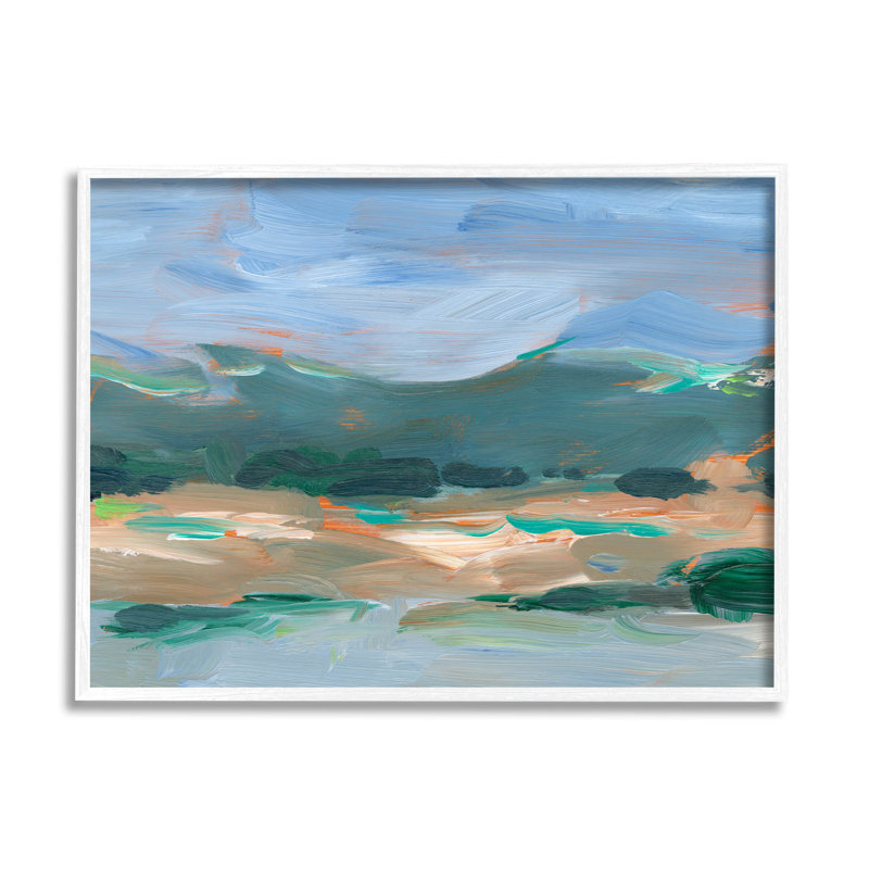 Abstrait paysage bleu ciel, estampe numérique par Ethan Harper, H 24 po x l 30 po x P 1,5 po
