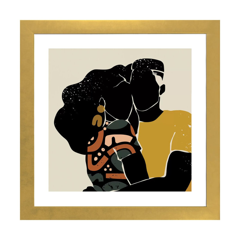 «Black Love», reproduction d'impression, Papier encadré doré, Blanc, H 16 po x l 16 po x p 1 po