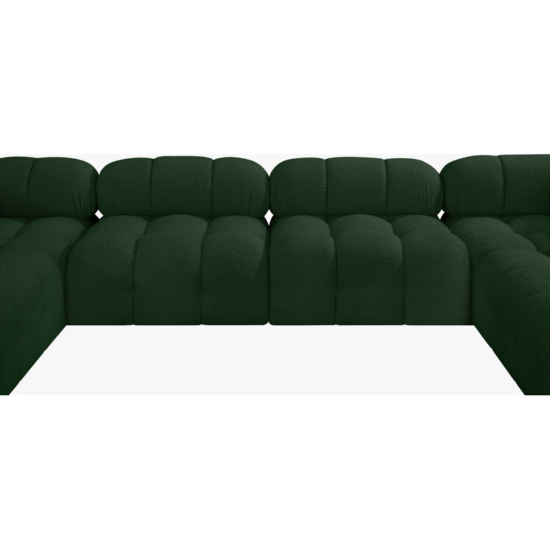 Canapé modulaire Hirobumi de 136 po, Tissu bouclé vert