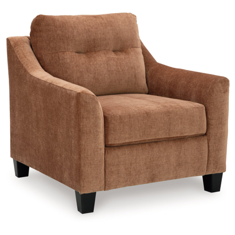 Finnlaidh Upholstered Armchair, Brown Polyester