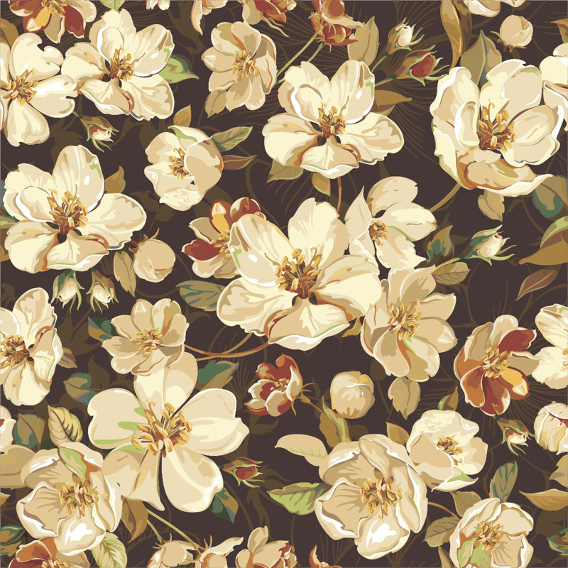 Floral Wallpaper Peel And Stick And Prepasted M1370Vinyl, 8.33' W x 8.33' L