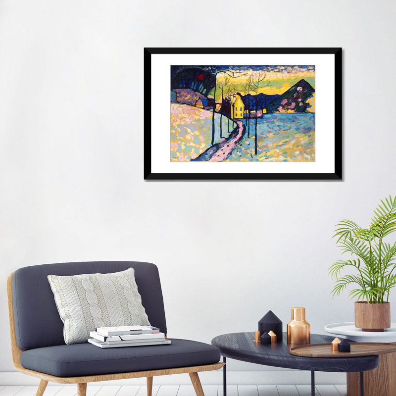« Winter Landscape » par Wassily Kandinsky, reproduction d'art sur toile, H 16 po x l 24 po x P 1 po, Blanc
