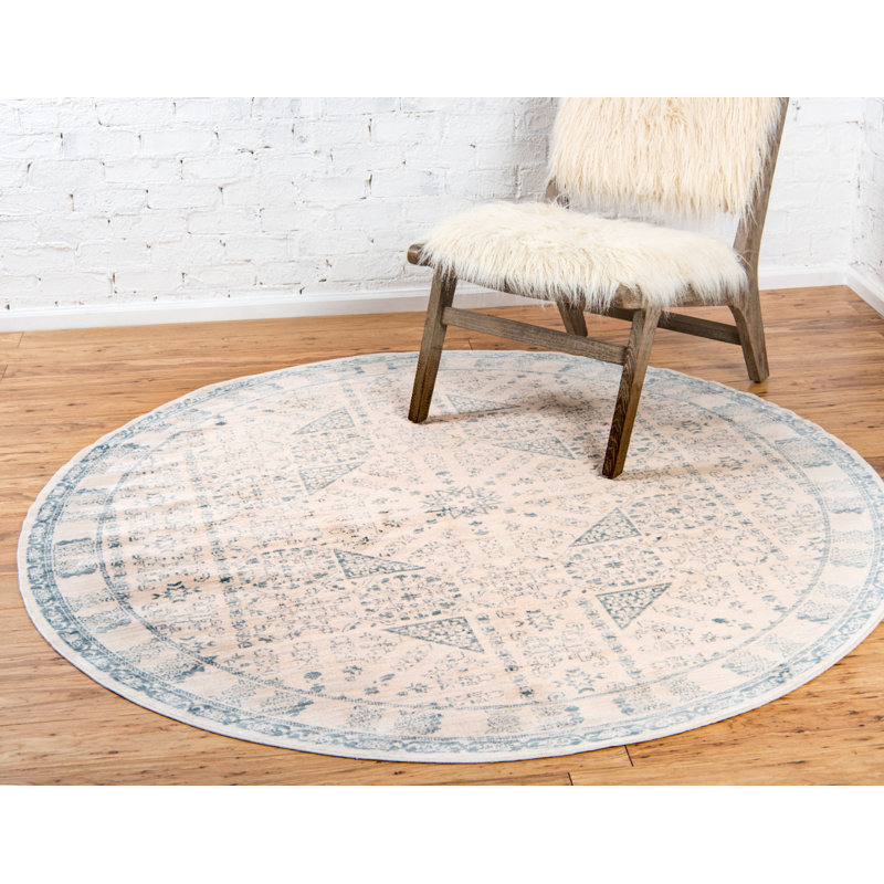 Tapis beige Elisha, Rond 6 pi 1 po