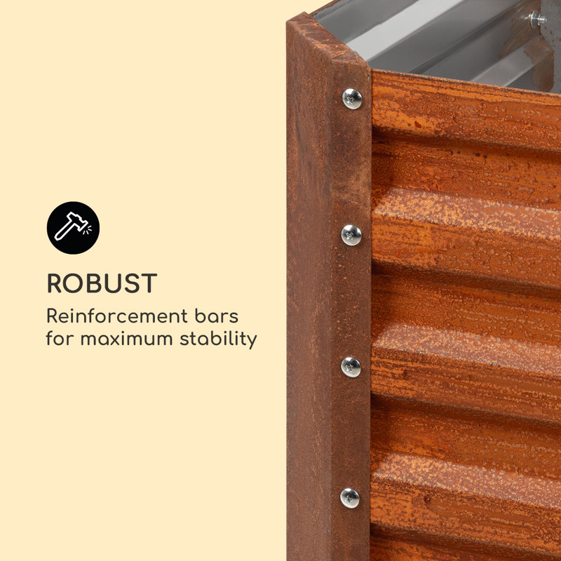 Metal Weather Resistant Raised Garden Extension Kit, 6.5 "H x 52.5" W x 104.5 "D