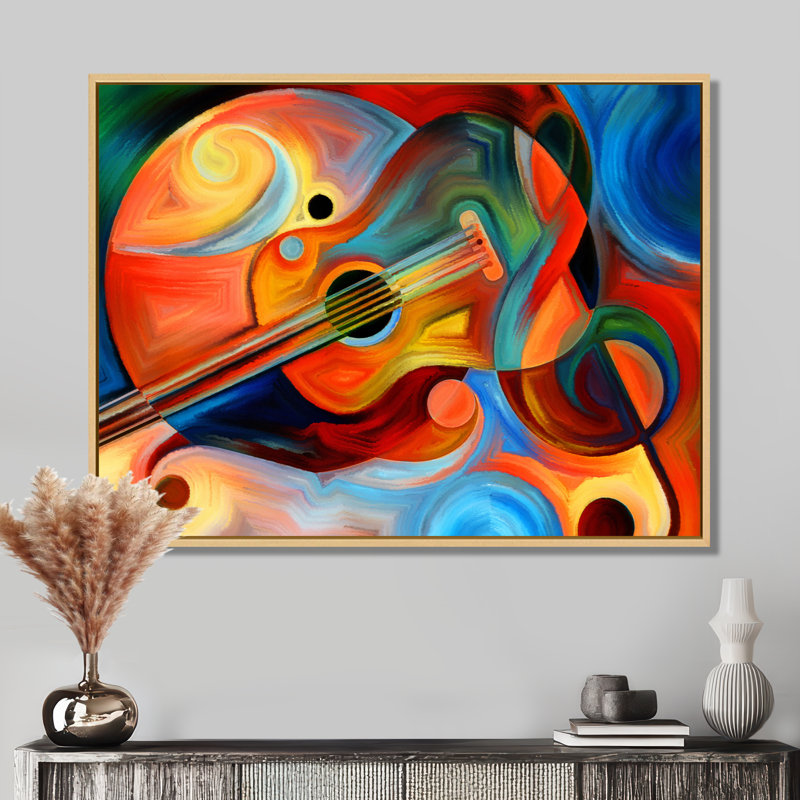 «Music and Rhythm - Abstract», reproduction d'art sur toile encadrée, H 34 po x l 44 po, Cadre flottant, Érable