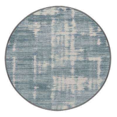 Machine Washable Abstract Gray Area Rug