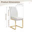 Ensemble de 4 chaises d'appoint à haut dossier avec revêtement en cuir PU moelleux, pieds dorés, pour la salle à manger et la cuisine, blanc éclatant